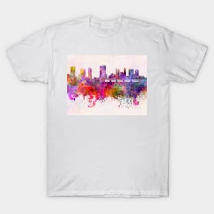 Columbus skyline in watercolor background T-Shirt